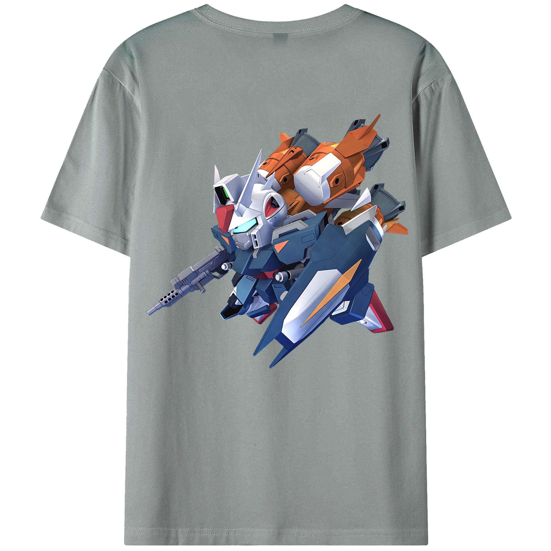 （画像用） 機動戦士ガンダム Mobile Suit Gundam 綿100％ メンズ半袖Tシャツ（バックプリント） 通気性
